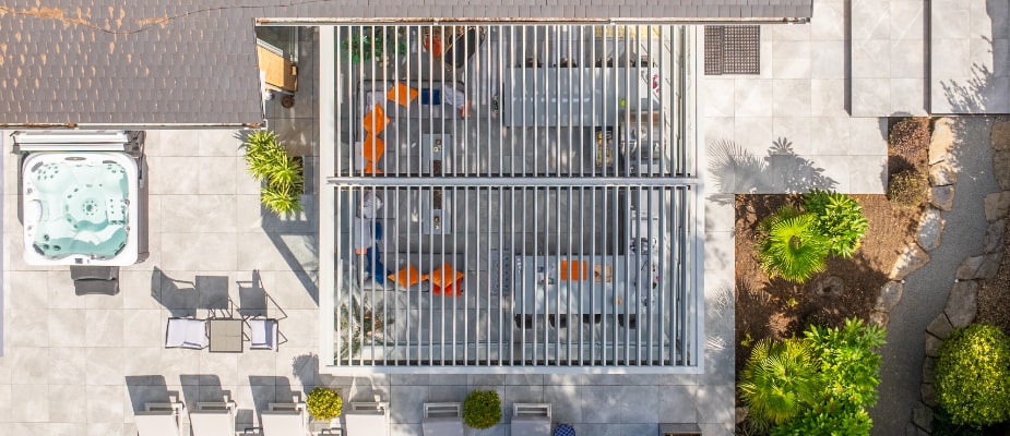 Top View of a B200XL Coupled Pergola