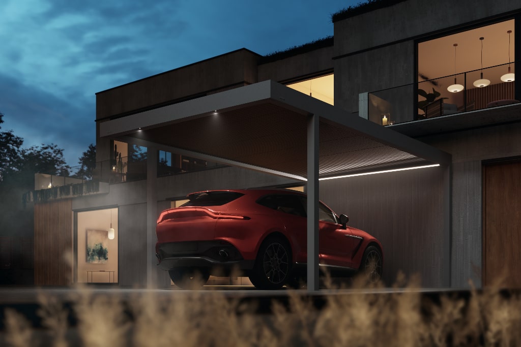 B910 Carport at Night