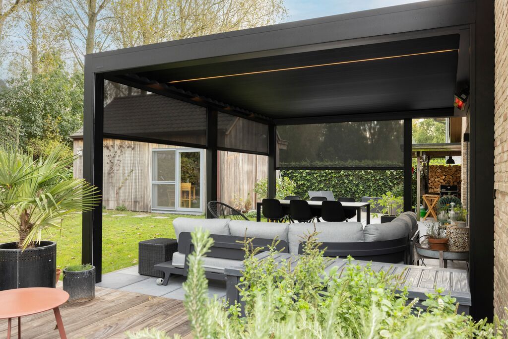Garden Pergola with Black Screens
