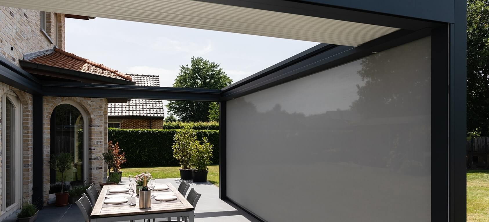 B600S Pergola With Retractable Roof and Sides