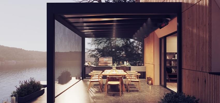 B800 glass roof pergola