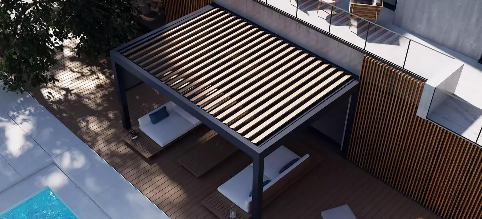 Wood-Look Pergola Louvres 