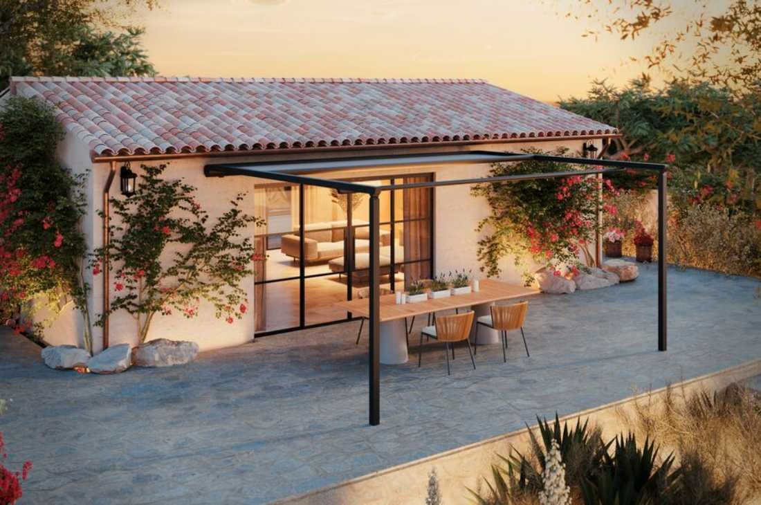 Brustor B128P Patio Cover With Roof Retracted