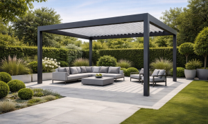 Freestanding pergola with garden sofa